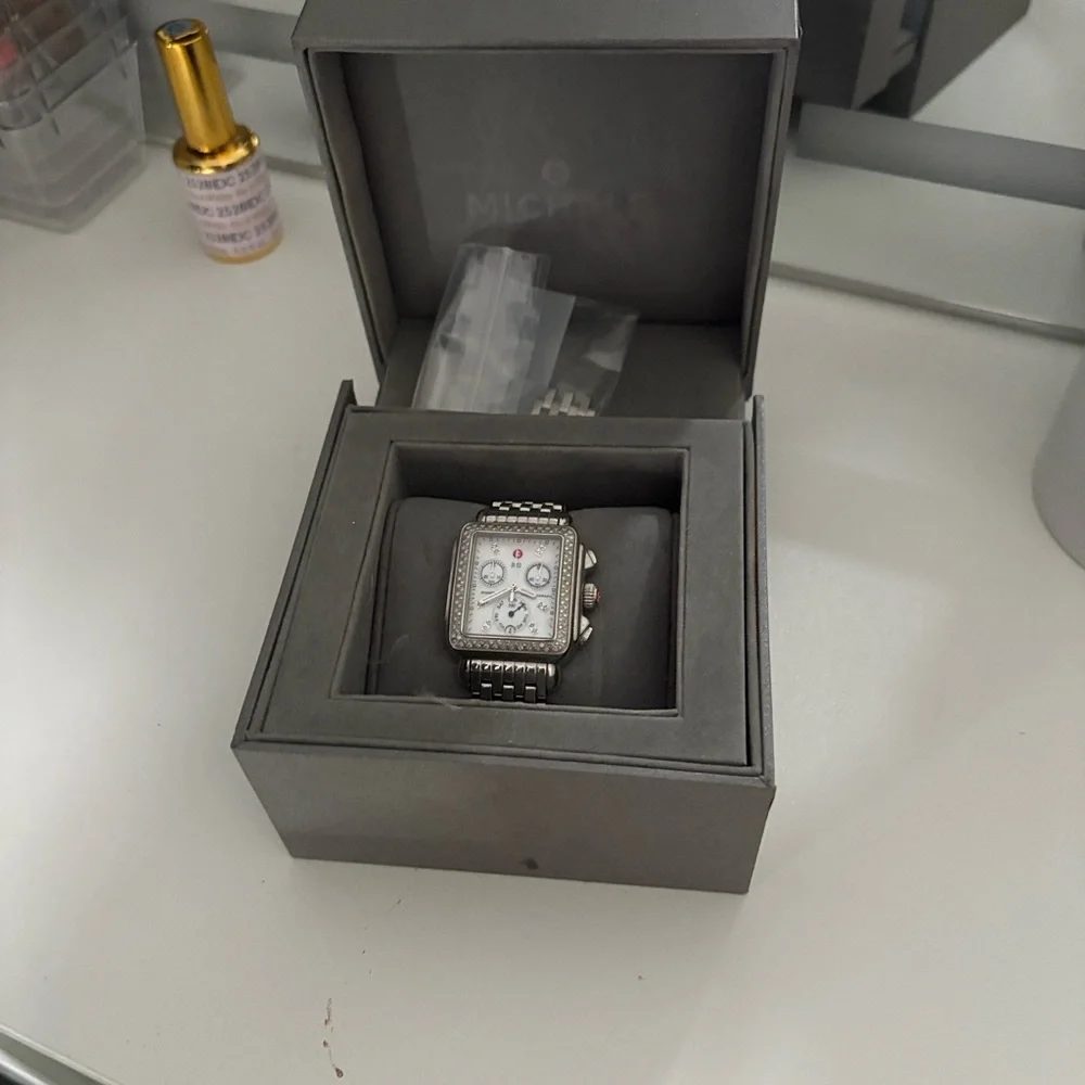 Michele Silver and Black Women's Watch - Picture 2 of 3